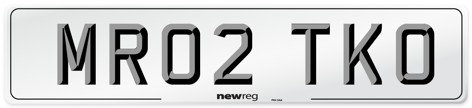 MR02 TKO Number Plate from New Reg